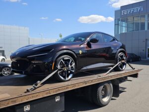 Local Ferrari Flat Deck Tow Service Calgary Red Deer Edmonton Alberta